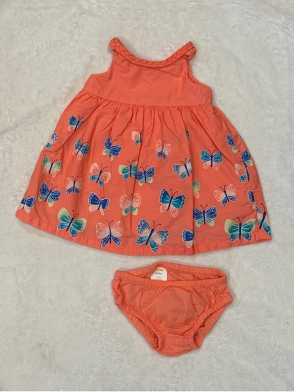 Gymboree Coral Butterfly Tank Dress with Matching Bloomers